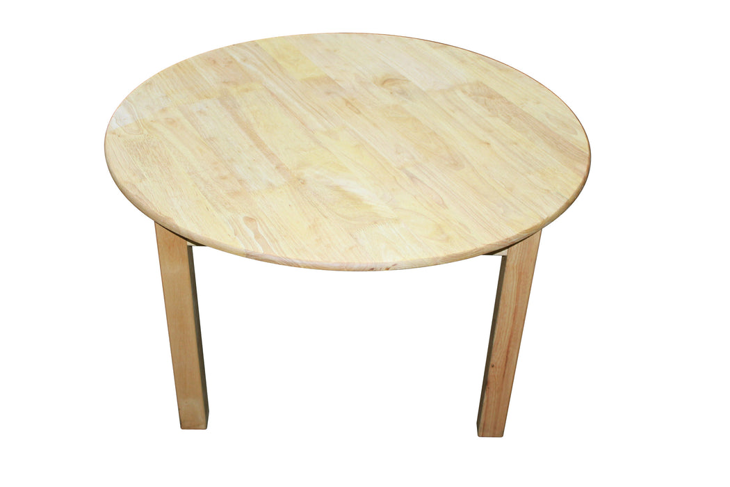 Rubberwood Round Kids Table with 2 Stacking Chairs