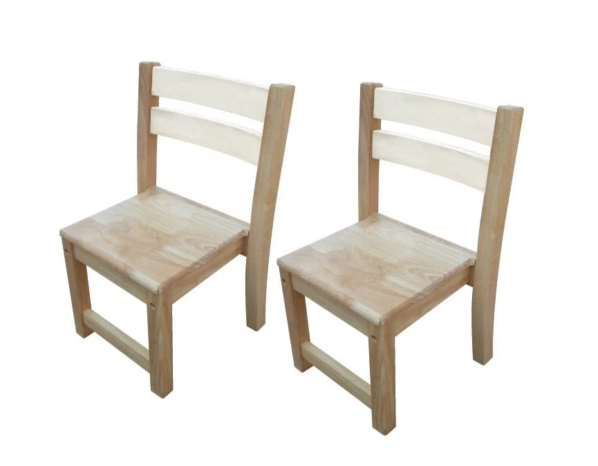 Rubberwood Stacking Kids Chairs in Pair