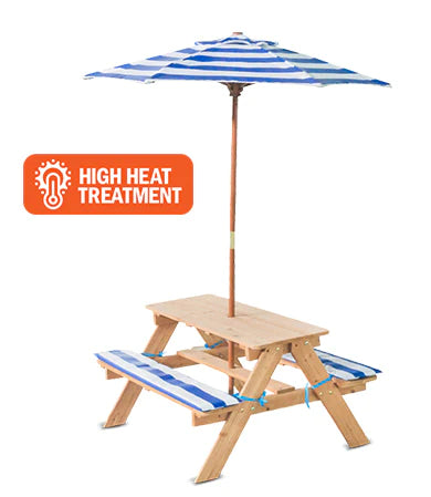 Lifespan Kids Sunset Wooden Picnic Table with Foldable Umbrella