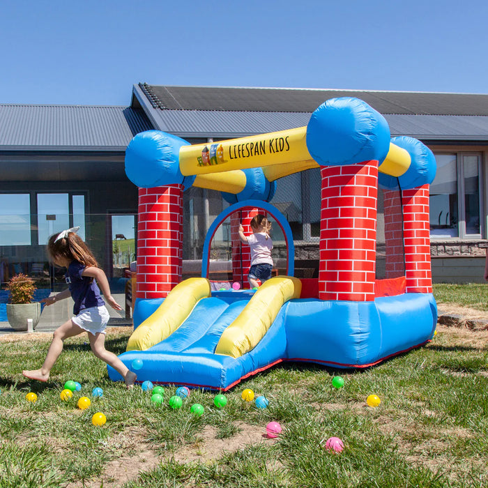 Lifespan Kids Bouncefort Mini Inflatable Castle with Basketball Hoop