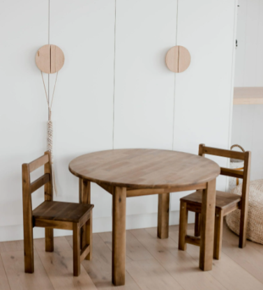 75cm Round Acacia Kids Table and Chairs