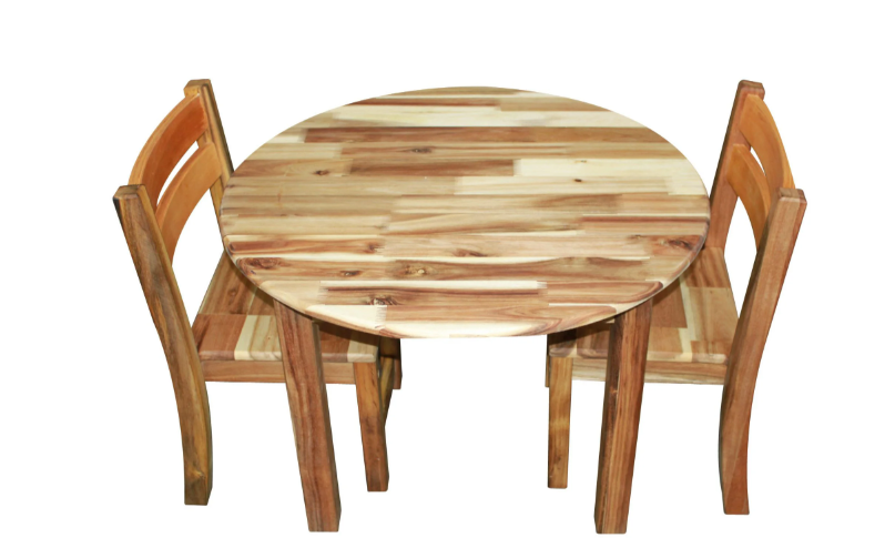 75cm Round Acacia Kids Table and Chairs