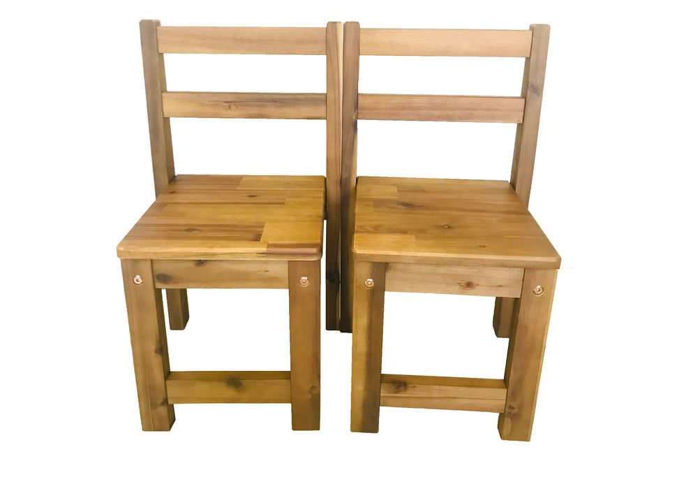 120cm Rectangular Acacia Wooden Kids Table and Chairs