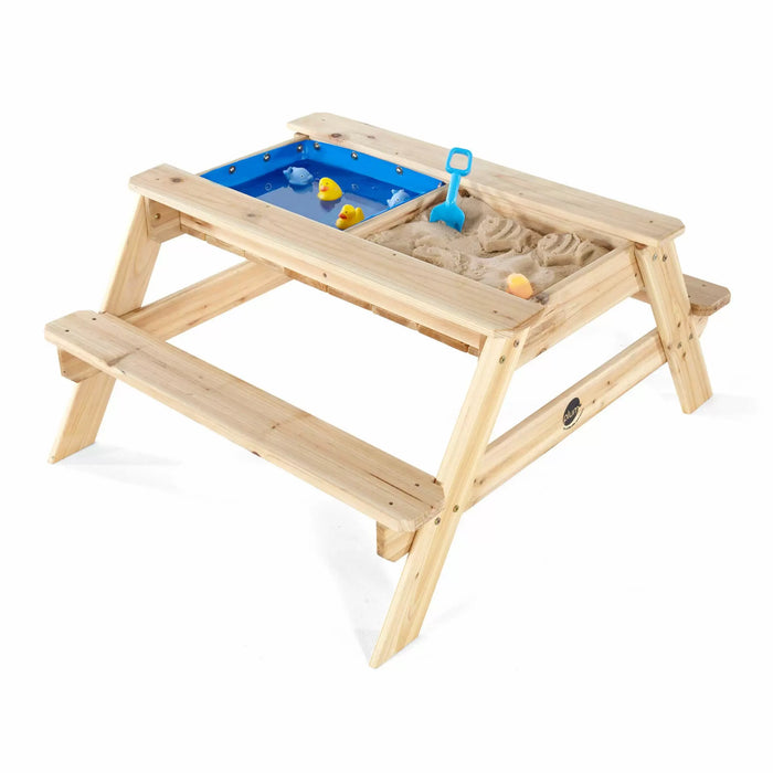 Plum Wooden Sand and Water Table with Benches