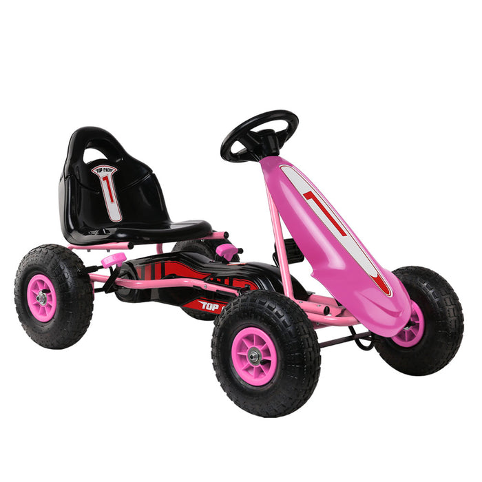 Rigo Kids Pink Race-Style Pedal Go Kart