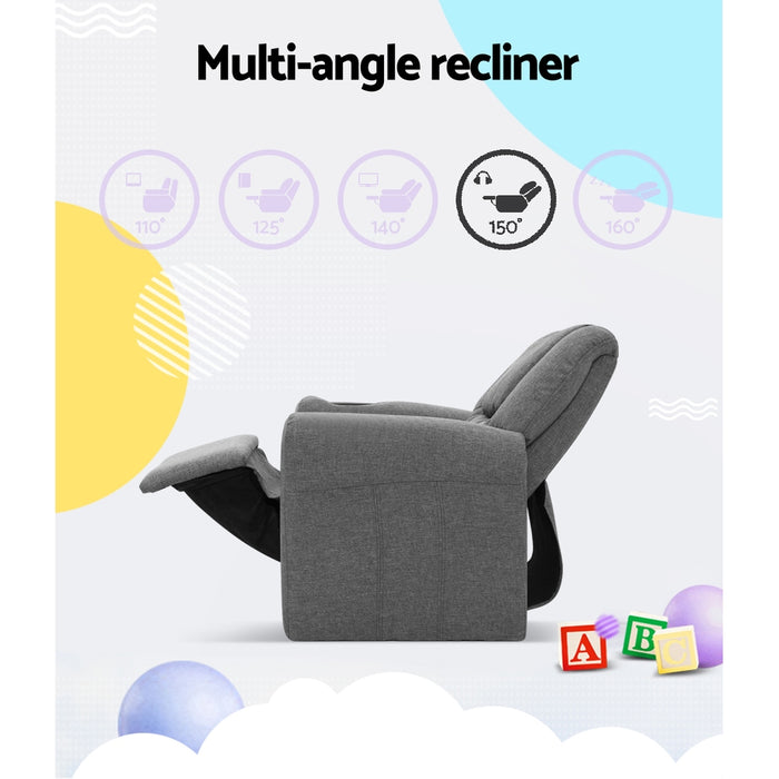 Kids Recliner Chair in Grey