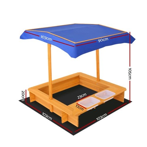 Adjustable Canopy Sand Pit - dimensions
