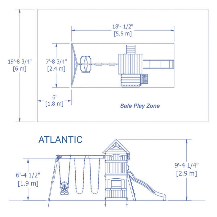 Full dimension image of Backyard Discovery Atlantis Play Centre Swing And Play Set in white background