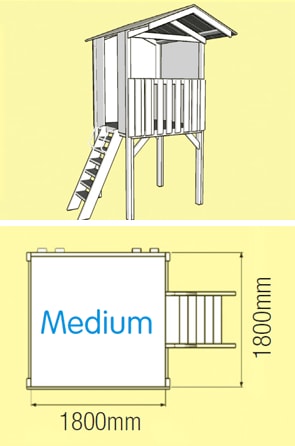 Medium Fort Cubby House - dimensions
