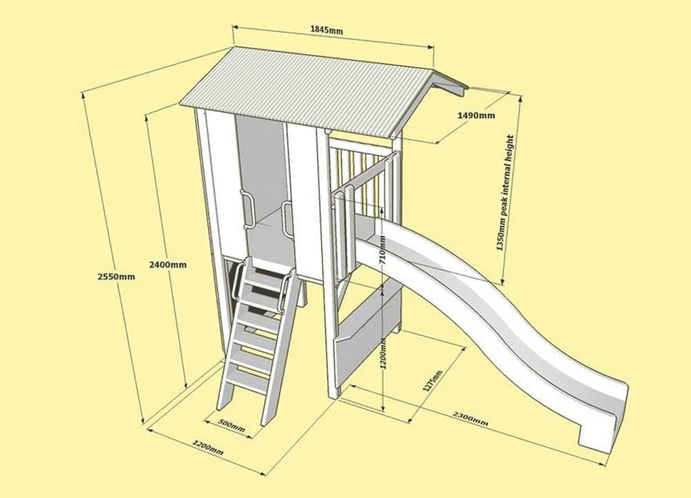 Small Fort Cubby House - full dimensions