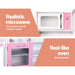 White And Pink Kids Wooden Kitchen Play Set features