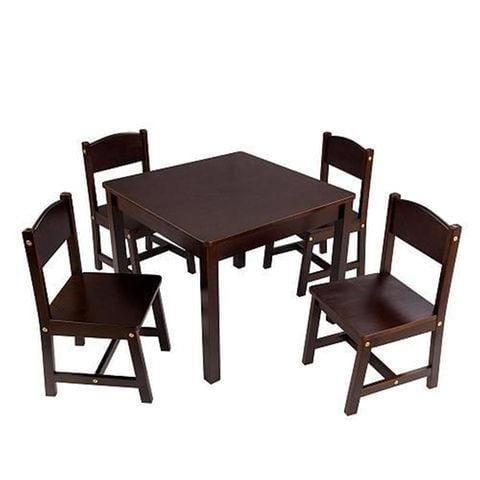 Farmhouse Table And Chair Set - black