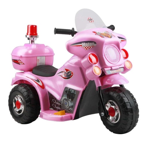 Kids Police Patrol Ride On Motorbike - Pink - Kids Ride on Car