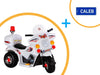 white background with the White Police Motorbike