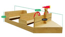 Full image of Admiral Boat Sandpit with dimensions and white background
