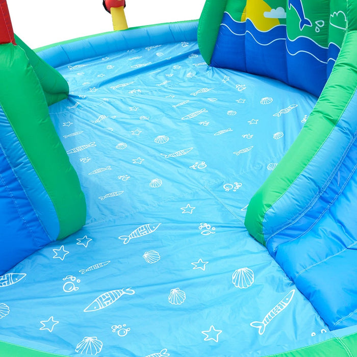Close up image of the flooring and design of Atlantis Inflatable Pool Water Slide