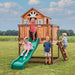 Lifespan Kids Echo Heights Wooden Cubby House with Green Slide Playset - High End Cubby Houses
