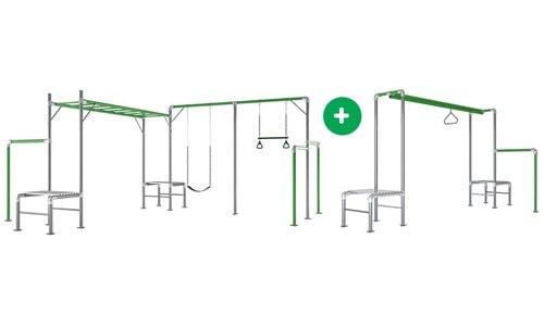 Full image of the parts of Junior Jungle Monkey Bars Set in white background