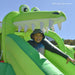 Crocadoo Slide And Splash - kid's smiling at the head of the croc