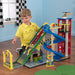 Mega Ramp Racing Set - car ramp toy with little boy playing the set