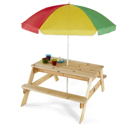Full image of Picnic Table With Umbrella in white background