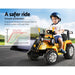 Image of a little boy riding the Bulldozer Kids Tractor with text of A Safer ride