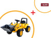 Full image of Bulldozer Kids Tractor with free personalised number plate in white background
