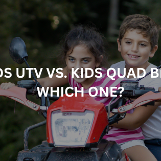 Kids UTV and kids quad bike side by side for comparison
