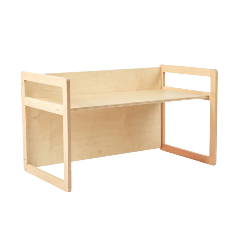 Edu Fun Reversible Cube Bench, showing the two-height flip design
