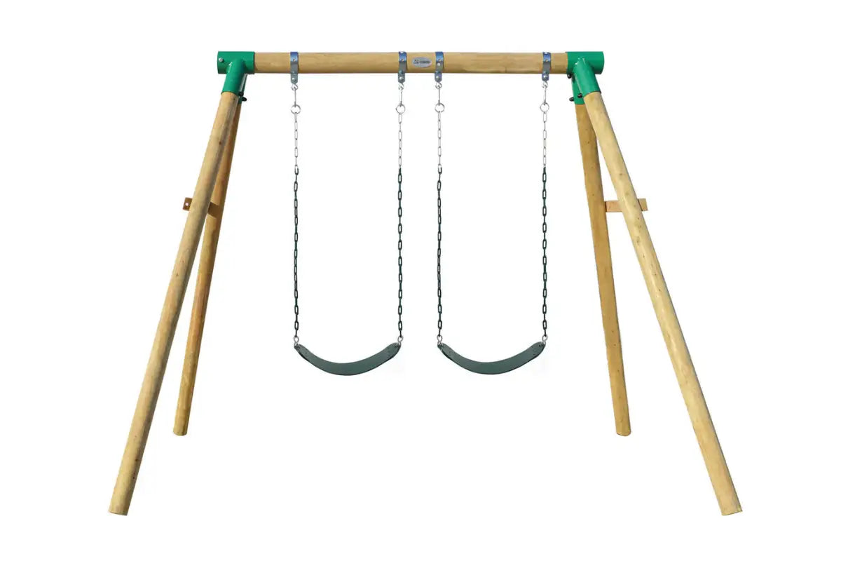 image of a swing set with a white background