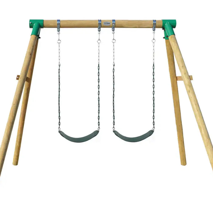 image of a swing set with a white background