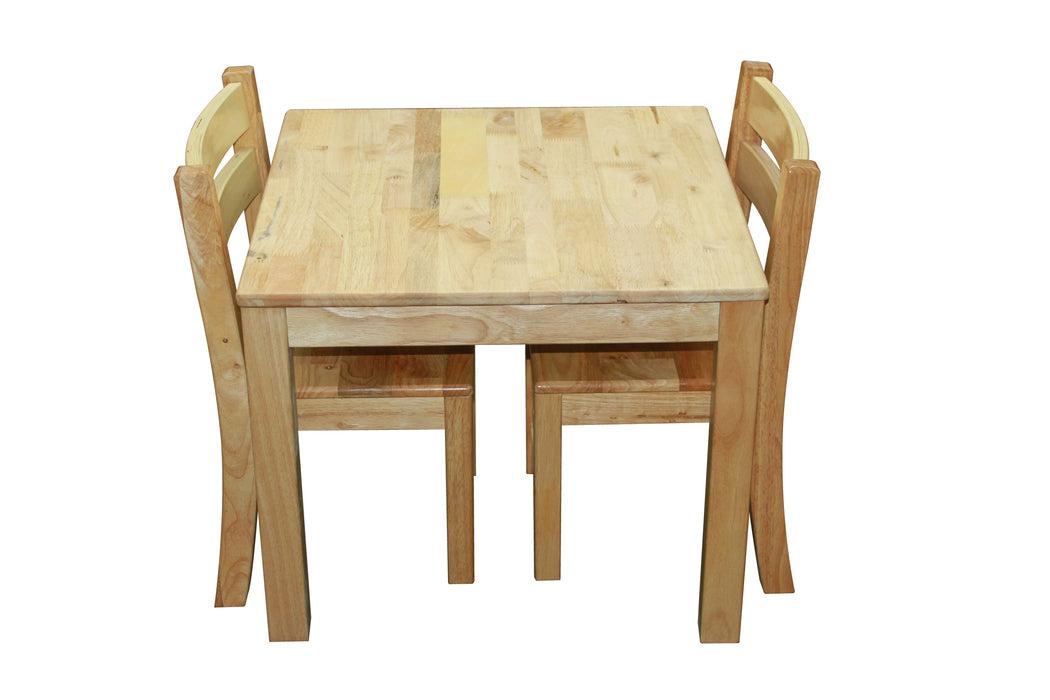 Standard Rubberwood Kids Table with 2 Stacking Chairs