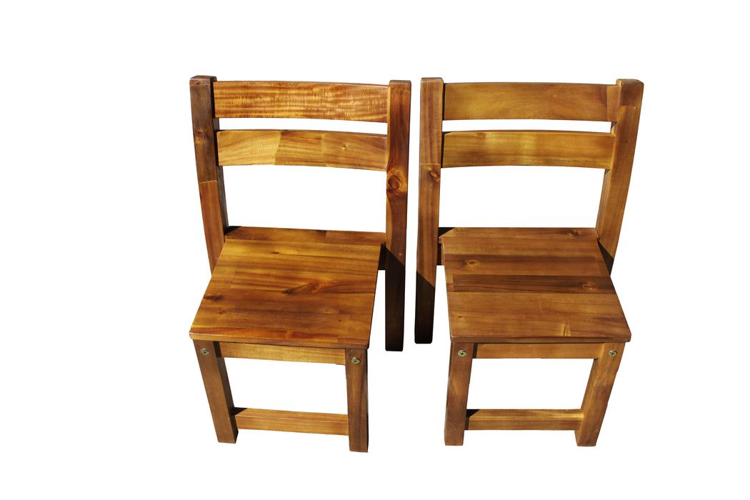 120cm Rectangular Acacia Wooden Kids Table and Chairs