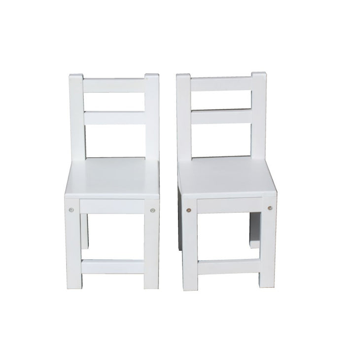 Standard Timber White Kids Chairs - Pair