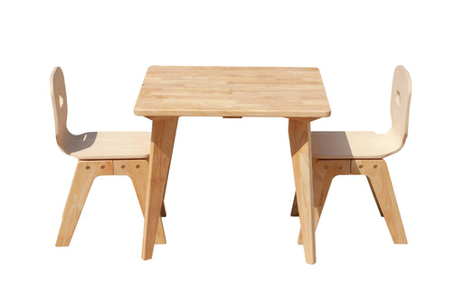 Danish Square Table and 2 Chairs white background