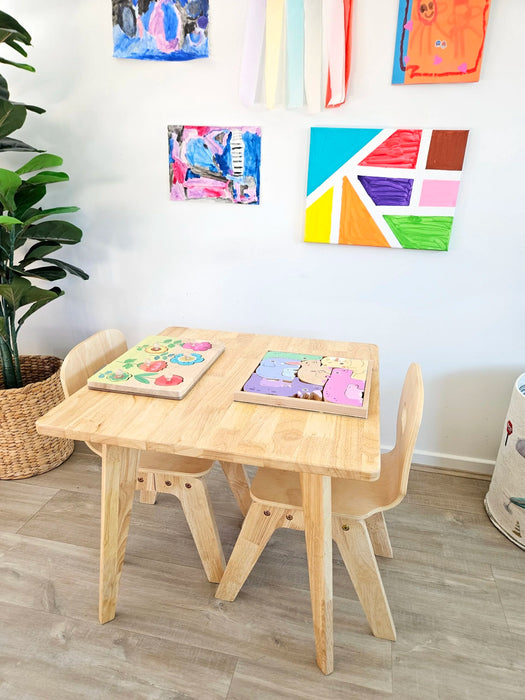 Danish Square Table and 2 Chairs