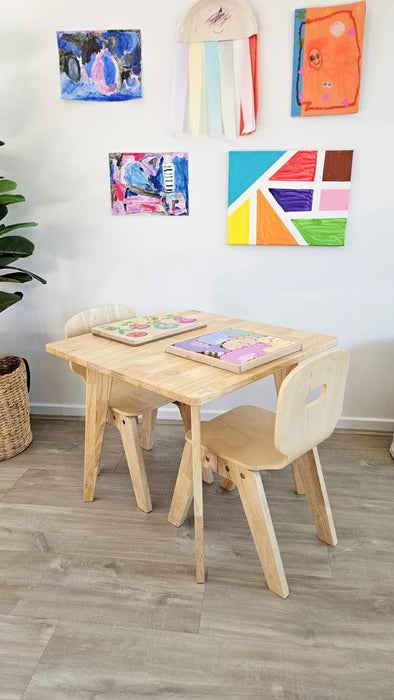 Danish Square Table and 2 Chairs
