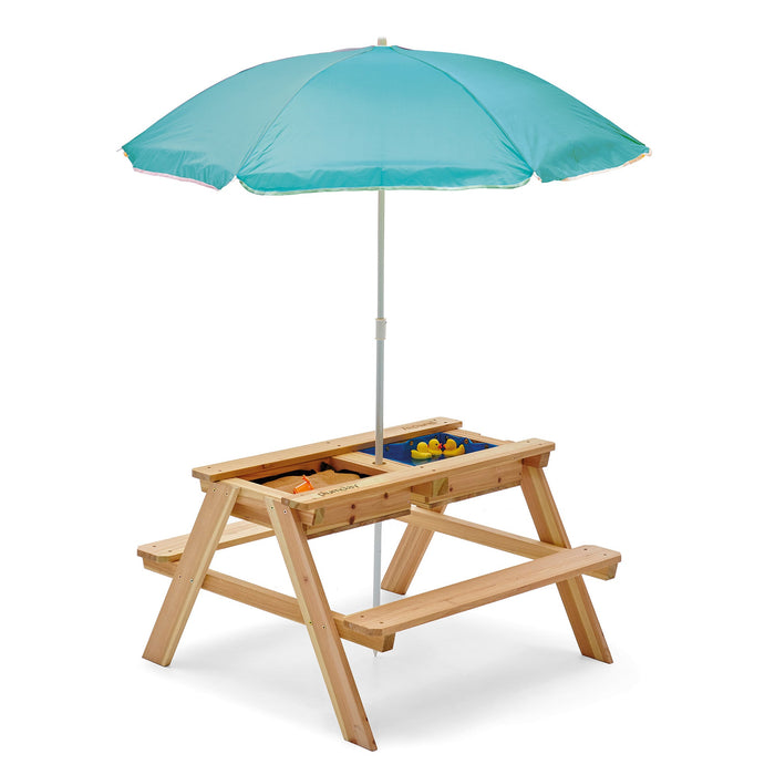 Plum Surfside Sand & Water Picnic Table with Parasol