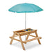 Plum Surfside Sand & Water Picnic Table with Parasol