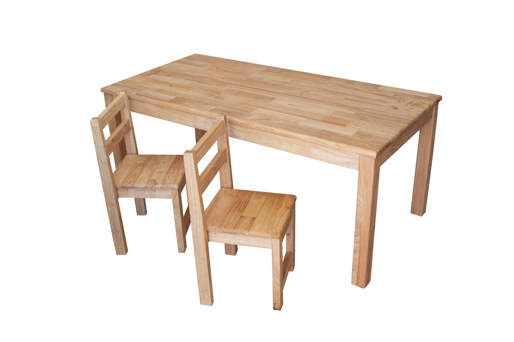 120cm Rectangle Rubberwood Kids Table and Chairs