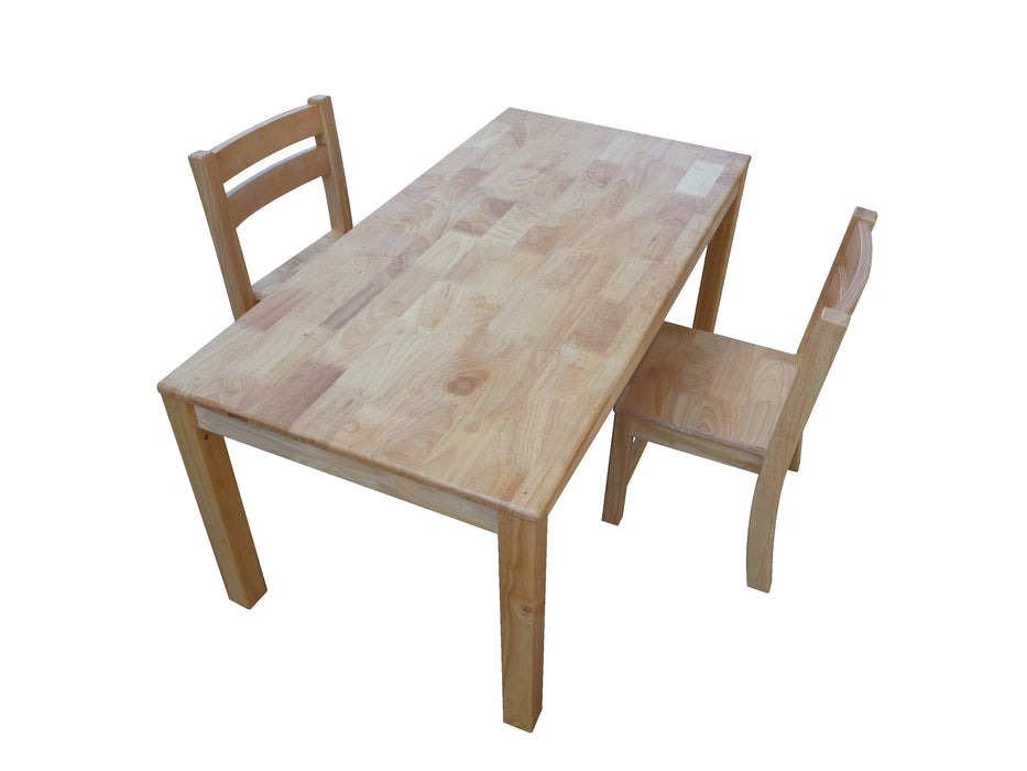 120cm Rectangle Rubberwood Kids Table and Chairs