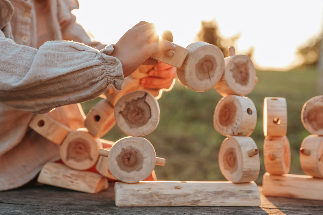 40 Pieces Wooden Construction Toy Set