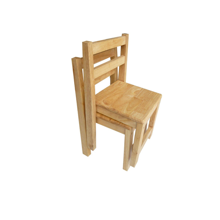 2-piece Kids Rubberwood Standard Chairs