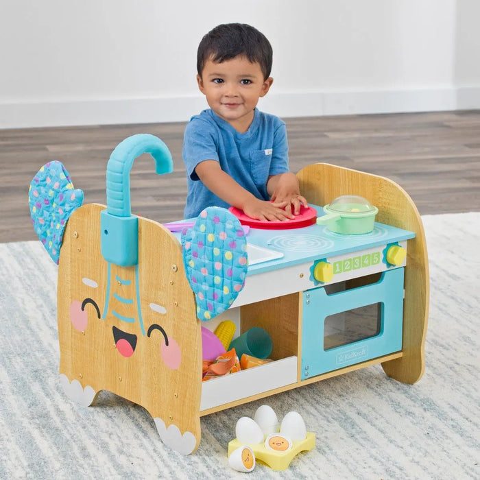 KidKraft Foody Friends Elephant-Themed Cooking Activity Playset