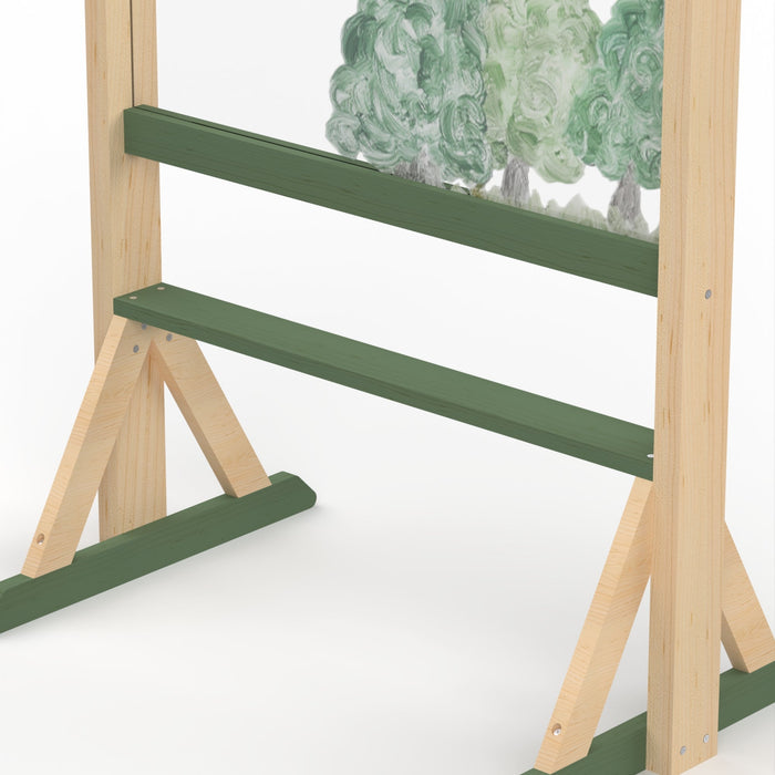 Outdoor Wooden Easel - storage shelf