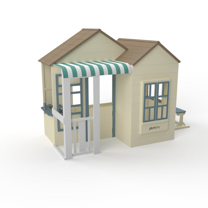 Beach House Wooden Playhouse - saloon-style door