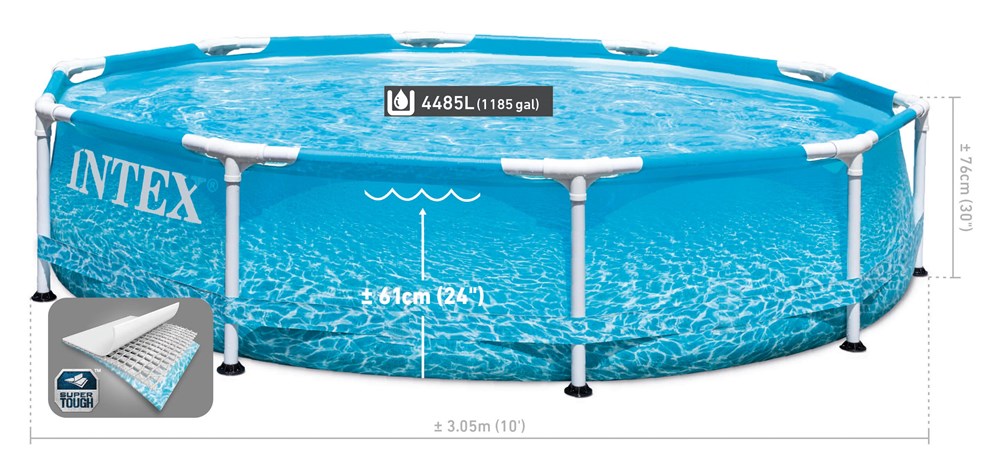 Intex metal frame beachside pool, 3.05m by 76cm
