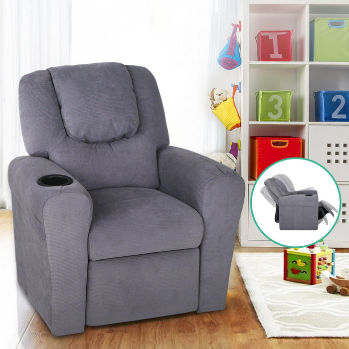 Kids Recliner Chair in Grey