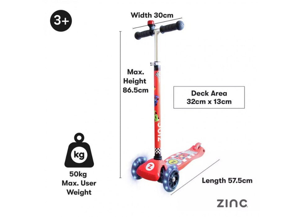 Zinc Explorer Tri Scooter Racecar side profile