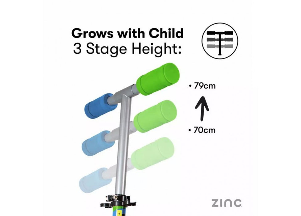 Zinc Twister Inline Folding Scooter Blue/Green detail